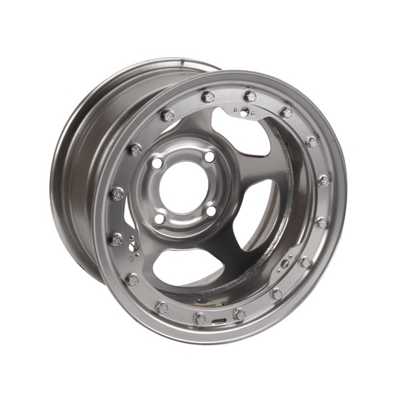 Bassett 30SP2SL 13X10 Inertia 4 on 4.25 2 In. BS Silver Beadlock Wheel Bassett 30SP2SL 13X10 Inertia 4 on 4.25 2 In. BS Silver Beadlock Wheel