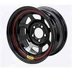 Bassett D-Hole IMCA Approved 15 Inch Wheel, 15x8, 5 on 4-3/4, Black
