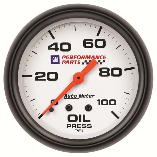 Auto Meter 5821-00407 GM White Mechanical Oil Pressure Gauge Auto Meter 5821-00407 GM White Mechanical Oil Pressure Gauge