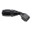 Speedway Full Flow Swivel Hose End Fitting, 45 Degree Angle, Black, -12 AN