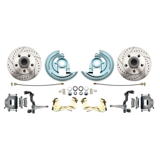 64-74 GM A/F/X Body 11 In Disc Brake Kit, Drill/Slot Rtr, Gry Caliper 64-74 GM A/F/X Body 11 In Disc Brake Kit, Drill/Slot Rtr, Gry Caliper