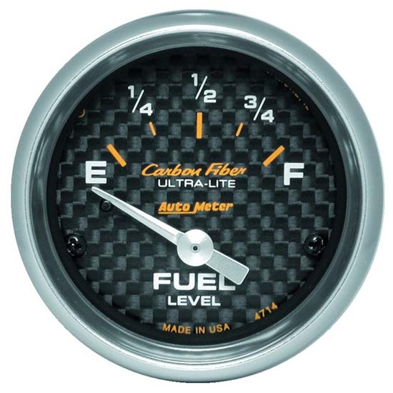 Auto Meter 4714 Carbon Fiber Air-Core Fuel Level Gauge, 2-1/16 Inch Auto Meter 4714 Carbon Fiber Air-Core Fuel Level Gauge, 2-1/16 Inch