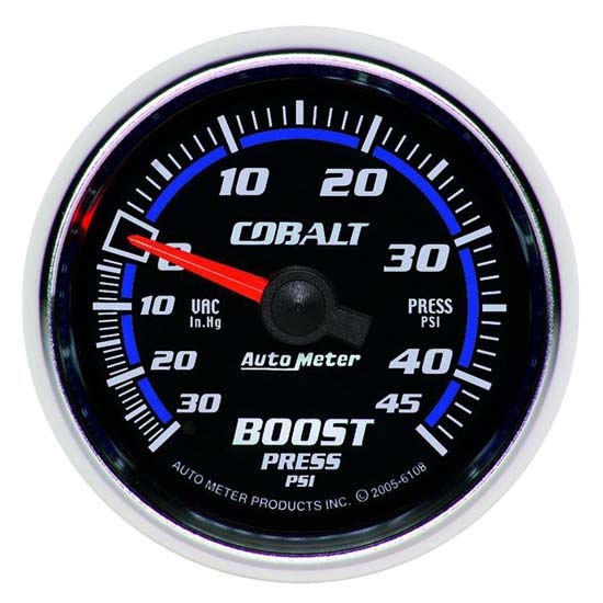Auto Meter 6108 Cobalt Mechanical Boost/Vacuum Gauge, 2-1/16 Inch Auto Meter 6108 Cobalt Mechanical Boost/Vacuum Gauge, 2-1/16 Inch