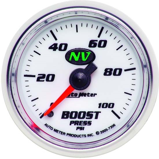 Auto Meter 7306 NV Mechanical Boost Gauge, 100 PSI, 2-1/16 Inch Auto Meter 7306 NV Mechanical Boost Gauge, 100 PSI, 2-1/16 Inch
