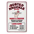 Busted Knuckle Rate Vintage Tin Sign