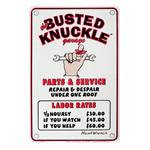 Busted Knuckle Rate Vintage Tin Sign