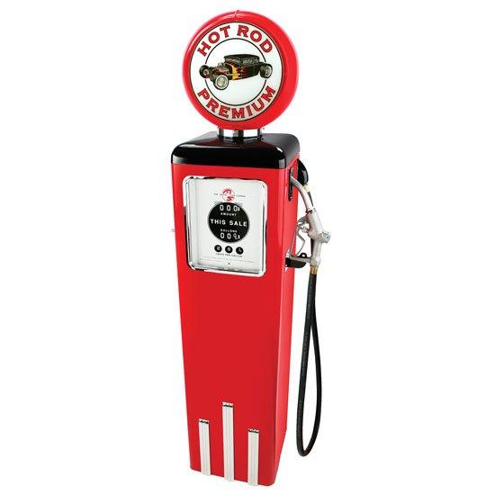 Replica Red Gas Pump with Hot Rod Supreme Globe