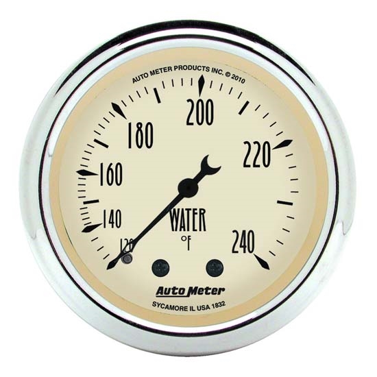 Auto Meter 1832 Antique Beige Mechanical Water Temperature Gauge Auto Meter 1832 Antique Beige Mechanical Water Temperature Gauge