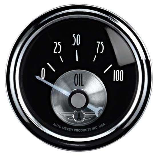 Auto Meter 2028 Prestige Black Diamond Air-Core Oil Pressure Gauge Auto Meter 2028 Prestige Black Diamond Air-Core Oil Pressure Gauge