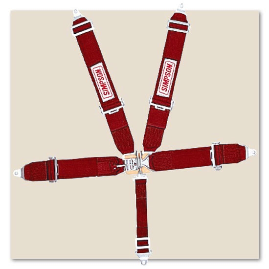 Simpson 5-Point Harness Seat Belt, Bolt-In, Pull Up Simpson 5-Point Harness Seat Belt, Bolt-In, Pull Up