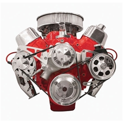 Billet FM2222PC B/B Chevy Mid Mount Serpentine Conversion Kit Press-On