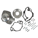 Snow White Small Block Ford Shorty Water Pump, 2-Groove Pulley