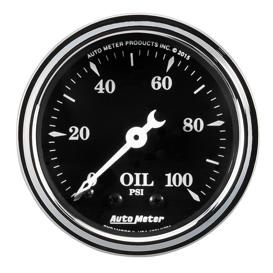 Auto Meter 1721 Old Tyme Black, 2-1/16" Oil Pressure, Mechanical Auto Meter 1721 Old Tyme Black, 2-1/16" Oil Pressure, Mechanical