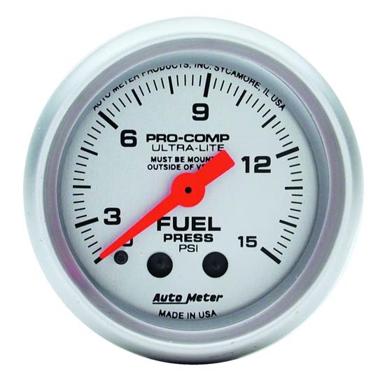 Auto Meter 4313 Ultra-Lite Mechanical Fuel Pressure w/ Isolator Gauge Auto Meter 4313 Ultra-Lite Mechanical Fuel Pressure w/ Isolator Gauge