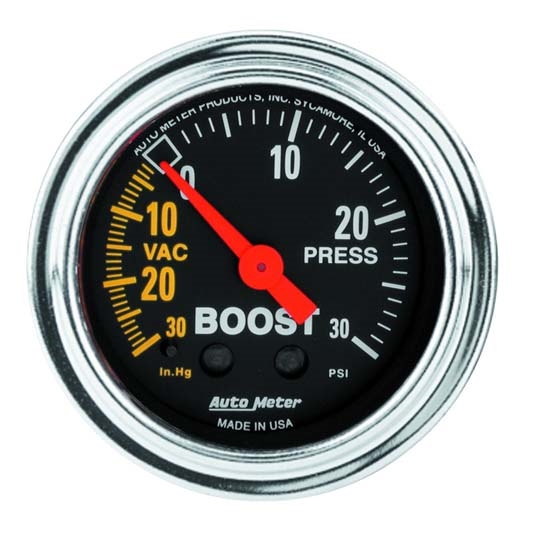 Auto Meter 2403 Traditional Chrome Mechanical Boost/Vacuum Gauge Auto Meter 2403 Traditional Chrome Mechanical Boost/Vacuum Gauge