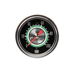 Stewart Warner 691BS Green Line 2-5/8 In Oil Pressure Gauge-Mechanical