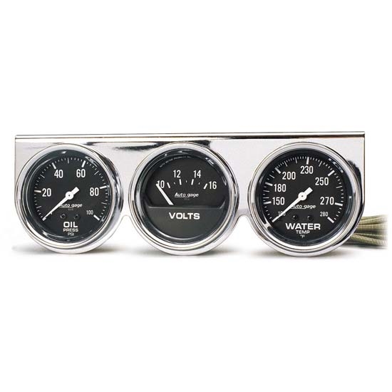 Auto Meter 2399 Auto Gage 3 Gauge Console, Oil/Volt/Water Auto Meter 2399 Auto Gage 3 Gauge Console, Oil/Volt/Water