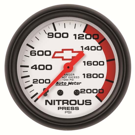 Auto Meter 5828-00406 GM White Mechanical Nitrous Pressure Gauge Auto Meter 5828-00406 GM White Mechanical Nitrous Pressure Gauge