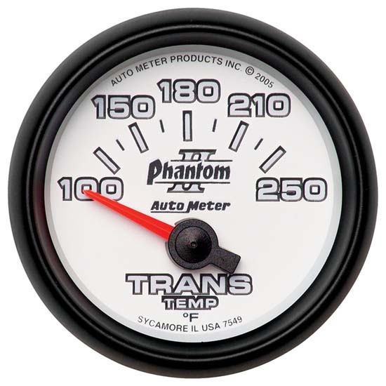 Auto Meter 7549 Phantom II Air-Core Transmission Temperature Gauge Auto Meter 7549 Phantom II Air-Core Transmission Temperature Gauge