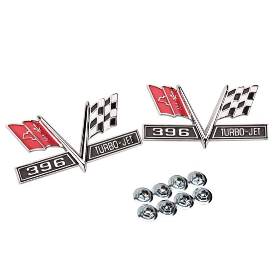1967 Camaro, 1965-1967 Chevelle 396 Turbo Jet Cross Flag Emblems 1967 Camaro, 1965-1967 Chevelle 396 Turbo Jet Cross Flag Emblems