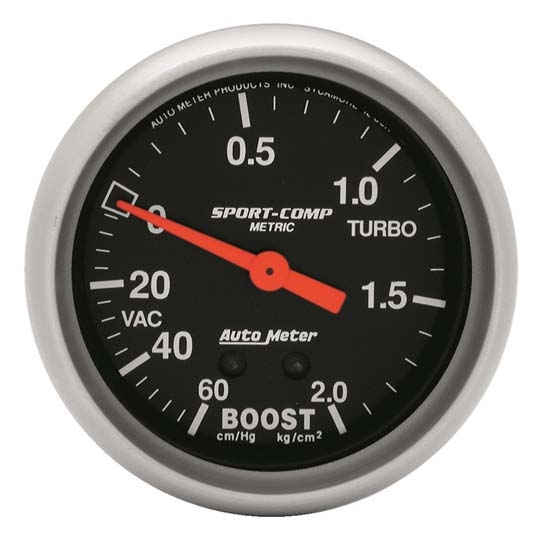 Auto Meter 3401-J Sport-Comp Mechanical Boost/Vacuum Gauge Auto Meter 3401-J Sport-Comp Mechanical Boost/Vacuum Gauge