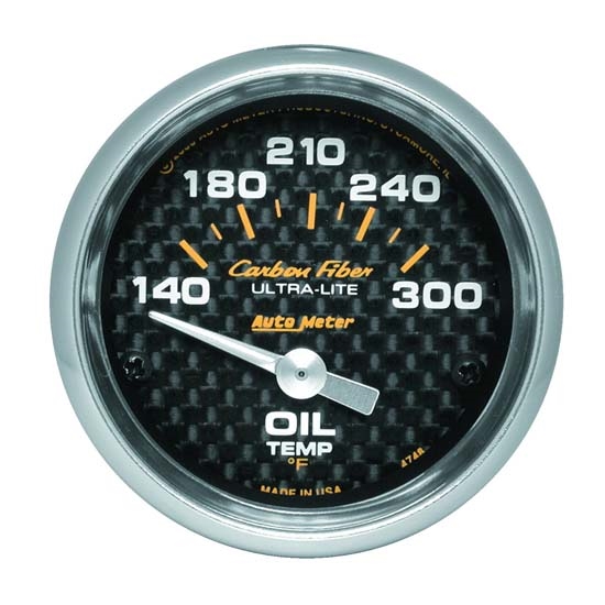 Auto Meter 4748 Carbon Fiber Air-Core Oil Temperature Gauge, 2-1/16 In Auto Meter 4748 Carbon Fiber Air-Core Oil Temperature Gauge, 2-1/16 In