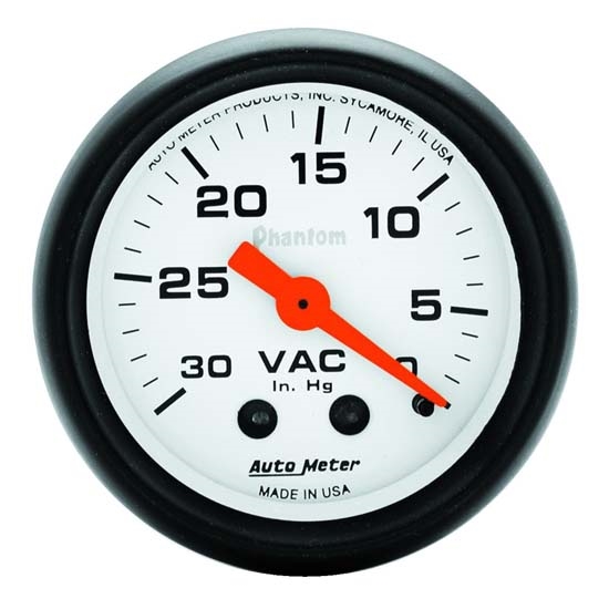Auto Meter 5784 Phantom Mechanical Vacuum Gauge, 2-1/16 Inch Auto Meter 5784 Phantom Mechanical Vacuum Gauge, 2-1/16 Inch