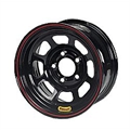 Bassett D-Hole IMCA Approved Wheel, Non-Beadlock, 15x8, 5 on 5 Inch, Black