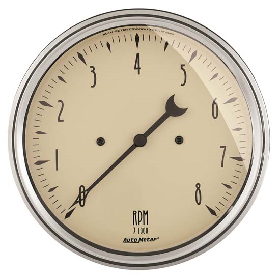 Auto Meter 1899 Antique Beige Air-Core In-Dash Tachometer Gauge Auto Meter 1899 Antique Beige Air-Core In-Dash Tachometer Gauge