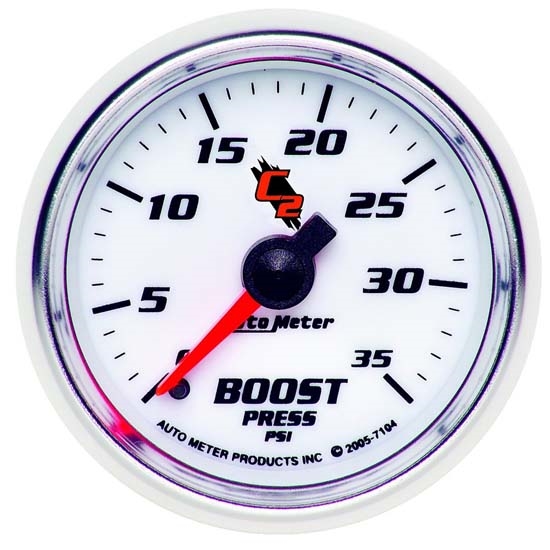Auto Meter 7104 C2 Mechanical Boost Gauge, 2-1/16 Inch, 0-35 PSI Auto Meter 7104 C2 Mechanical Boost Gauge, 2-1/16 Inch, 0-35 PSI