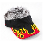 FlairHair Visor, Flame w/ Gray Hair