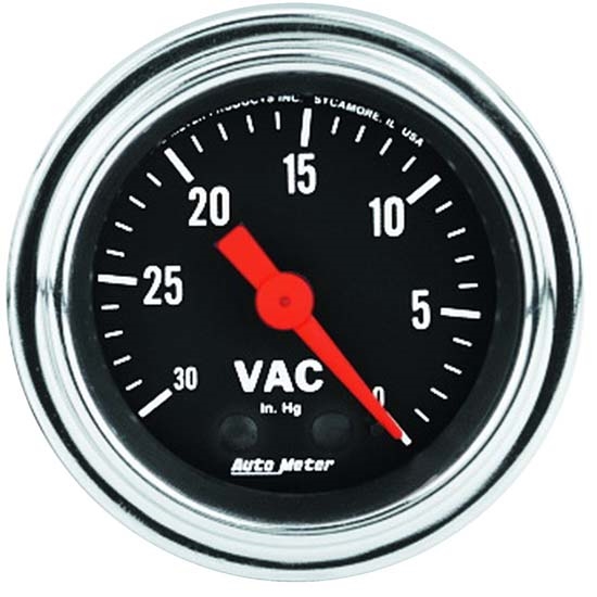 Auto Meter 2484 Traditional Chrome Mechanical Vacuum Gauge Auto Meter 2484 Traditional Chrome Mechanical Vacuum Gauge