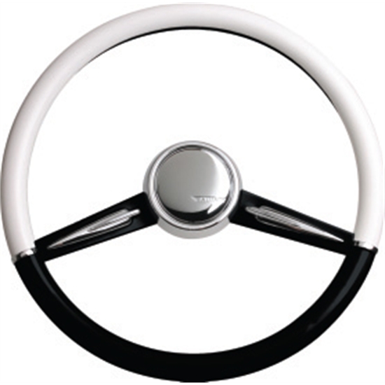 CON2R SW2SPOKE-BLK Two-Tone Twin Spoke Steering Wheel, Black and White CON2R SW2SPOKE-BLK Two-Tone Twin Spoke Steering Wheel, Black and White