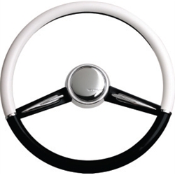 CON2R SW2SPOKE-BLK Two-Tone Twin Spoke Steering Wheel, Black and White