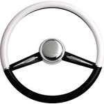 CON2R SW2SPOKE-BLK Two-Tone Twin Spoke Steering Wheel, Black and White