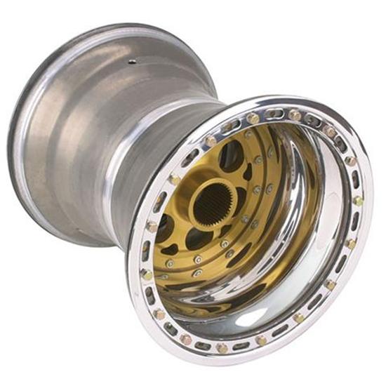 Weld Splined Double-Beadlock Rear Wheel - 15 x 17, 5 Inch Offset Weld Splined Double-Beadlock Rear Wheel - 15 x 17, 5 Inch Offset