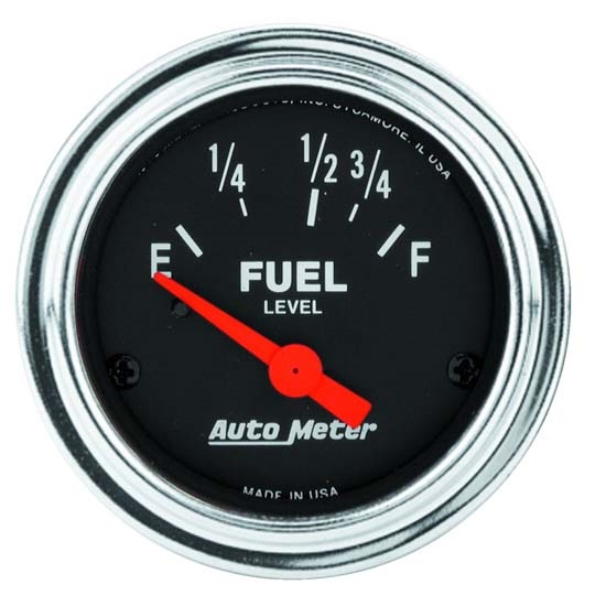 Auto Meter 2518 Traditional Chrome Air-Core Fuel Level Gauge, 2-1/16 Auto Meter 2518 Traditional Chrome Air-Core Fuel Level Gauge, 2-1/16