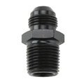 Black Straight -8 AN Flare to 1/4 Inch NPT Pipe Adapter Fitting