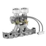 Two Demon 98s on an Eddie Meyer Intake Linkage Kit Only 1949-53 Ford