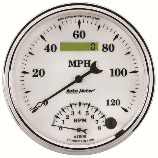 Auto Meter 1290 Old-Tyme White II Air-Core Tach/Speedo Combo Gauge Auto Meter 1290 Old-Tyme White II Air-Core Tach/Speedo Combo Gauge