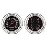 Omega Kustom 332025 1954 Chevy Pickup 5 Inch Black Face Quad Gauge Set