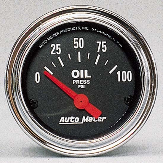 Auto Meter 2522 Traditional Chrome Air-Core Oil Pressure Gauge Auto Meter 2522 Traditional Chrome Air-Core Oil Pressure Gauge