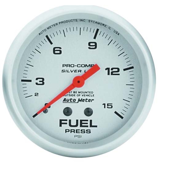 Auto Meter 4611 Ultra-Lite Mech Fuel Pressure Gauge, 15 PSI, 2-5/8 Auto Meter 4611 Ultra-Lite Mech Fuel Pressure Gauge, 15 PSI, 2-5/8