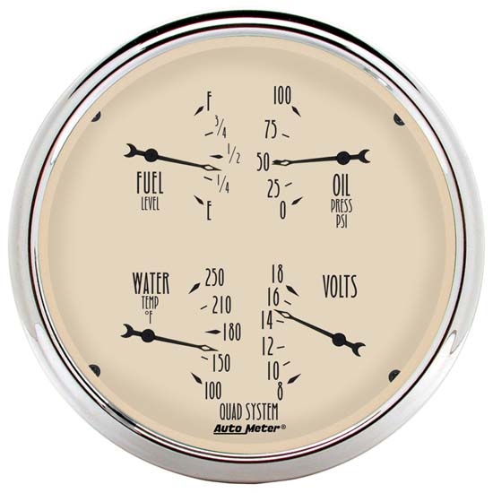 Auto Meter 1810 Antique Beige Air-Core Quad Gauge Auto Meter 1810 Antique Beige Air-Core Quad Gauge