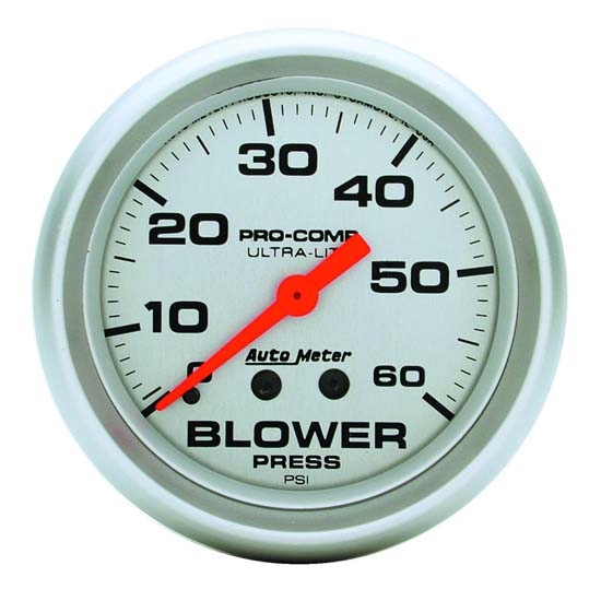 Auto Meter 4402 Ultra-Lite Mech Blower Pressure Gauge, 60 PSI, 2-5/8 Auto Meter 4402 Ultra-Lite Mech Blower Pressure Gauge, 60 PSI, 2-5/8