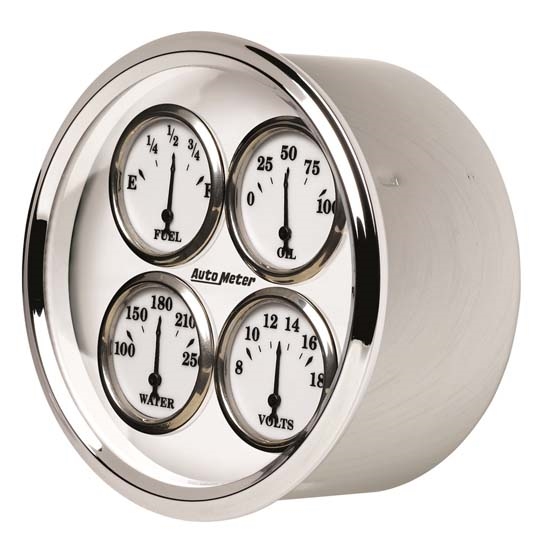 Auto Meter 1213 Old-Tyme White II Air-Core Quad Gauge, 5 Inch Auto Meter 1213 Old-Tyme White II Air-Core Quad Gauge, 5 Inch