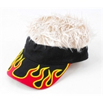FlairHair Visor, Flame w/ Blonde Hair
