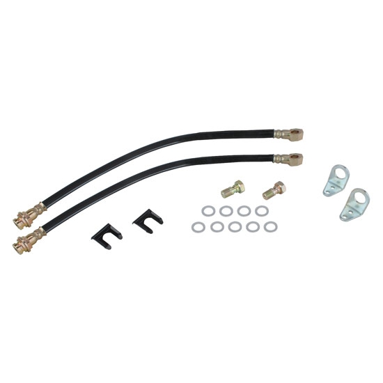 Rubber Front Brake Lines & Fitting Kit, 10mm-1.5 Rubber Front Brake Lines & Fitting Kit, 10mm-1.5