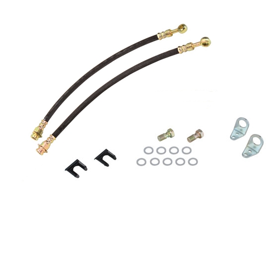 Rubber Front Brake Lines & Fitting Kit, 10mm-1.5 Rubber Front Brake Lines & Fitting Kit, 10mm-1.5