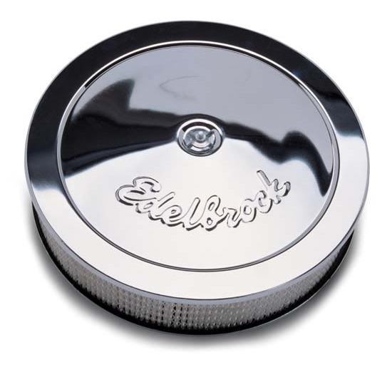Edelbrock 1221 Pro-Flo Chrome Air Cleaner Assembly, Round, 3 Inch